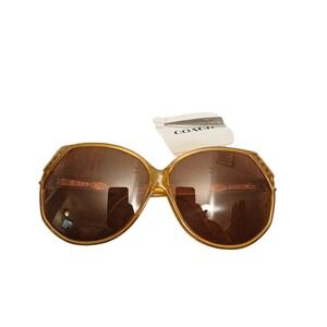 Christian Dior Vintage Oversized Sunglasses‎ | Gold Frames, Brown Lenses